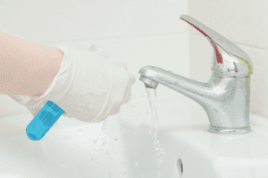 getting water in the faucet