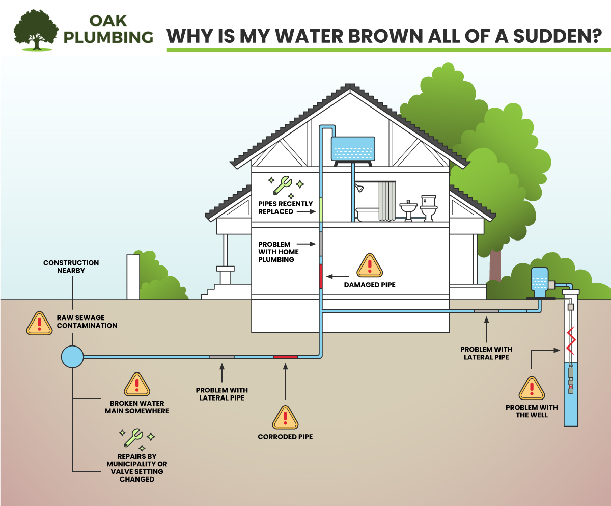 infographic: why is my water brown all of a sudden 